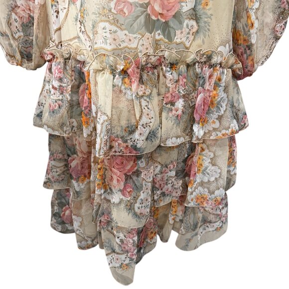 Vintage 1970s Rona New York Sheer Floral Tiered Maxi Dress – Bohemian Prairie Co - Picture 4 of 8